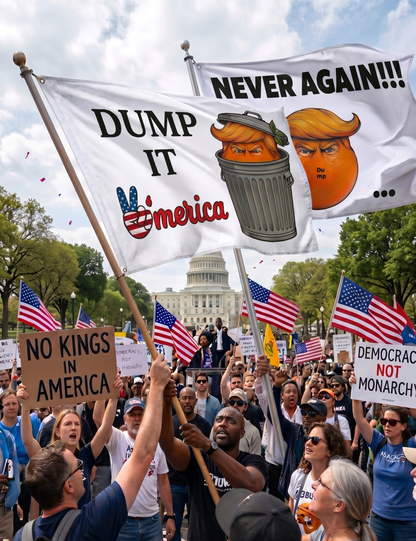 NEVER AGAIN // DUMP IT™  -  Activist Flag